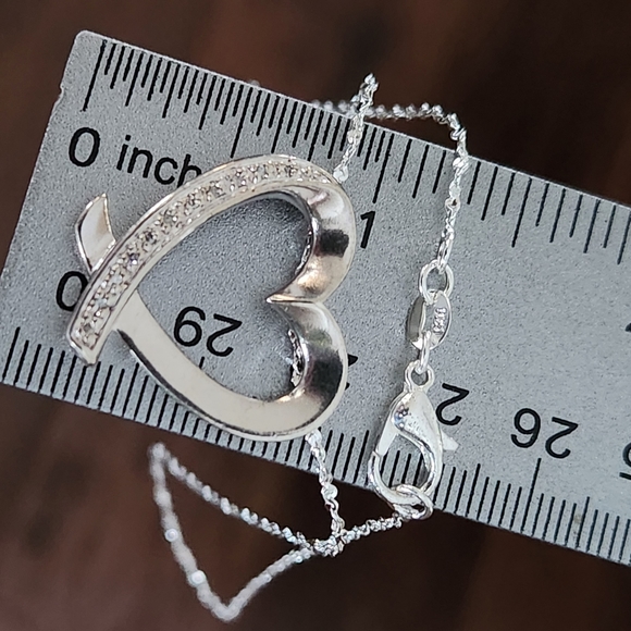 ROSS-SIMONS Sterling Silver 925 Heart DESIGNER SIGNED Pendant Singapore Chain 💎 - Picture 7 of 16